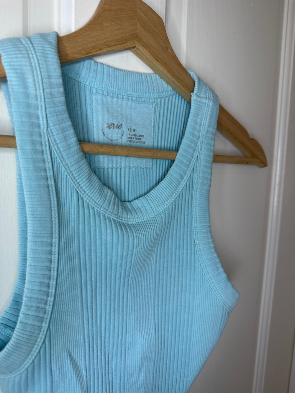 aerie Ribbed Racer Tank - Sky Blue - Picture 2 of 2